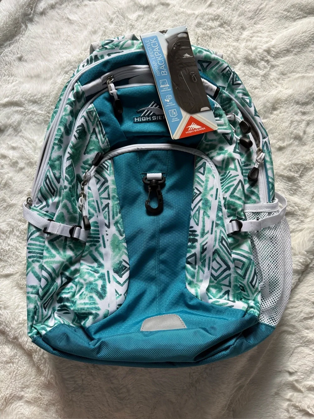 New Hi-Sierra Teal & White Patterned Backpack